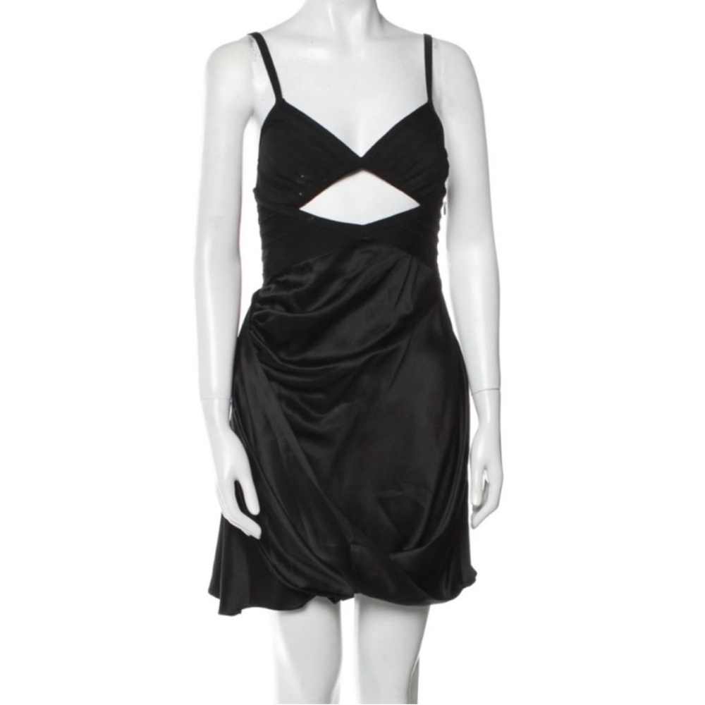 Herve Leger x Law Roach black cut out  spaghetti straps cocktail dress size 6